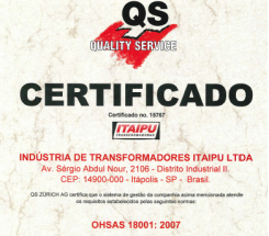 Certificação da Itaipu na norma OHSAS 18001:2007